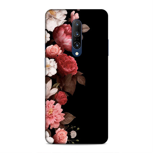 Floral in Black Hard Back Case For OnePlus 7 Pro
