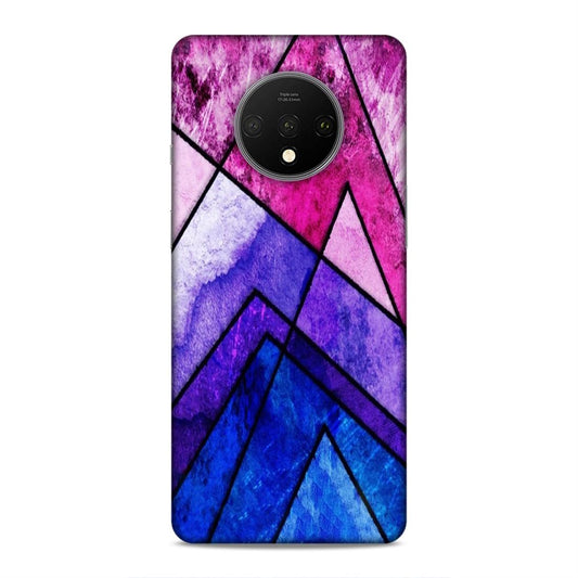 Blue Pink Pattern Hard Back Case For OnePlus 7T