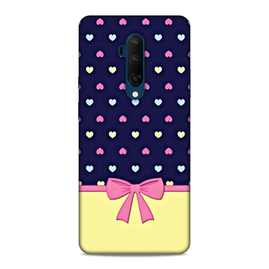 Heart Pattern with Bow Hard Back Case For OnePlus 7T Pro