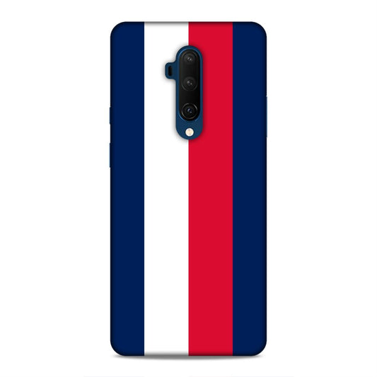 Blue White Red Pattern Hard Back Case For OnePlus 7T Pro