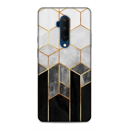 Hexagonal White Black Pattern Hard Back Case For OnePlus 7T Pro