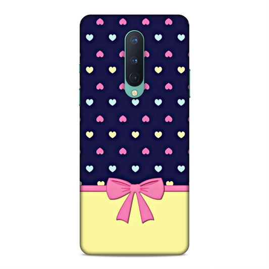 Heart Pattern with Bow Hard Back Case For OnePlus 8