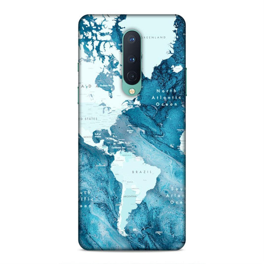 Blue Aesthetic World Map Hard Back Case For OnePlus 8