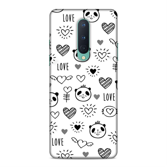 Heart Love and Panda Hard Back Case For OnePlus 8