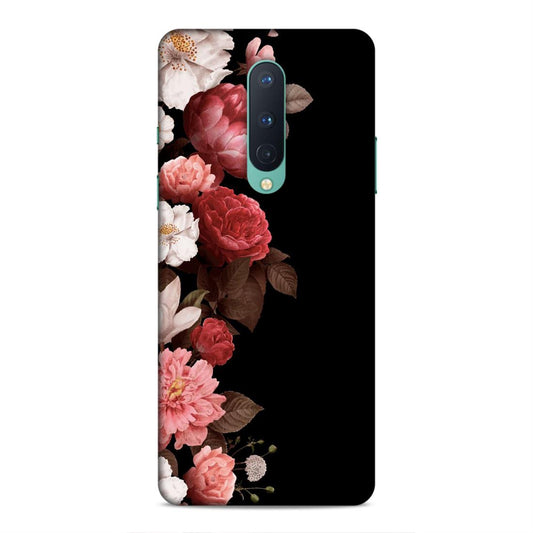 Floral in Black Hard Back Case For OnePlus 8