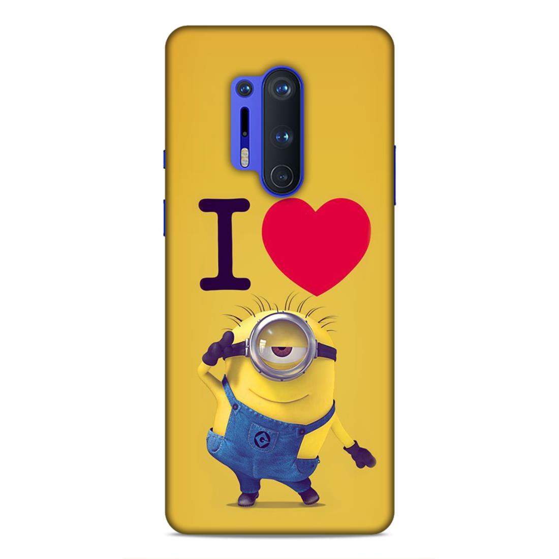 I love Minions Hard Back Case For OnePlus 8 Pro
