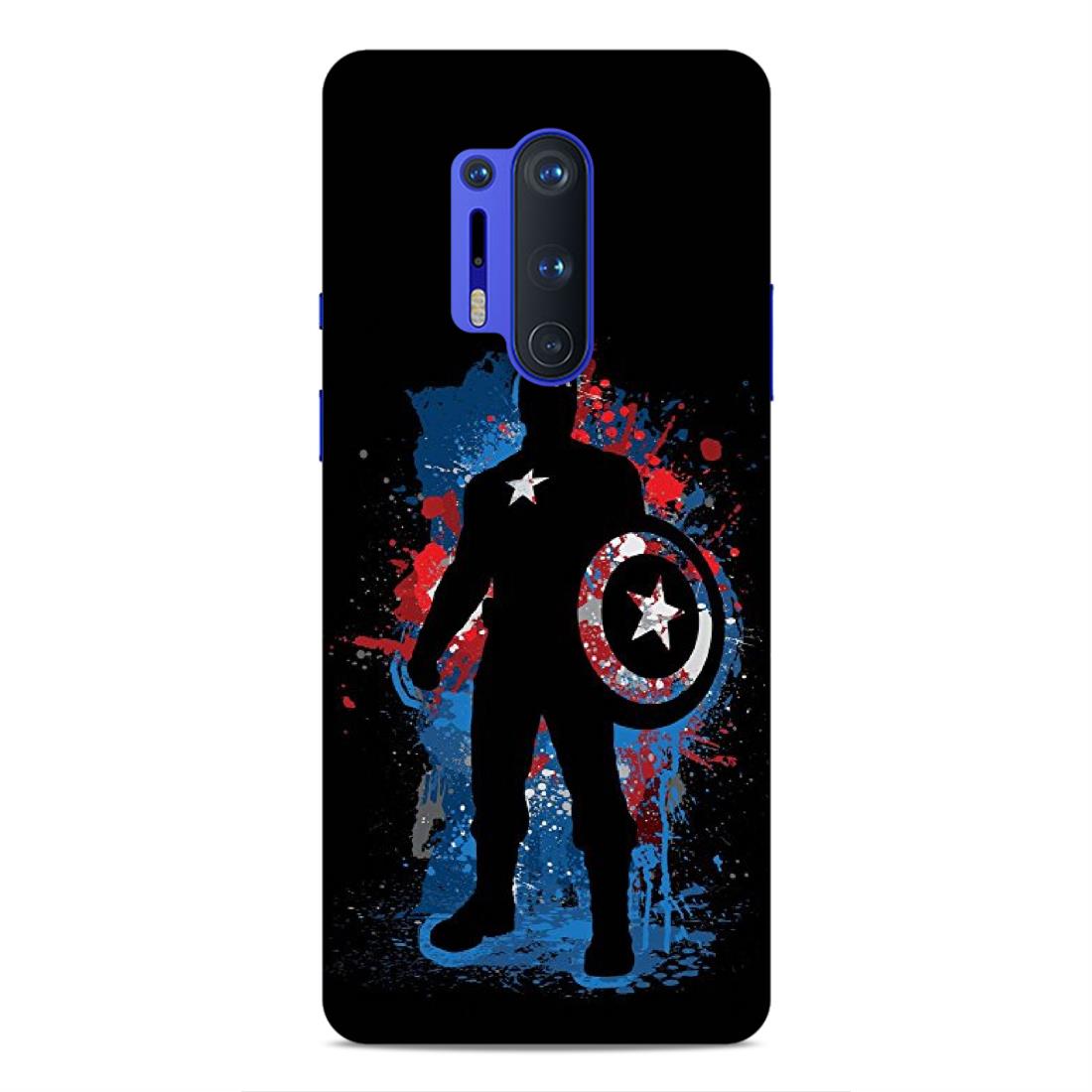 Black Captain America Hard Back Case For OnePlus 8 Pro