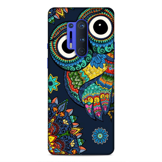 Owl and Mandala Flower Hard Back Case For OnePlus 8 Pro