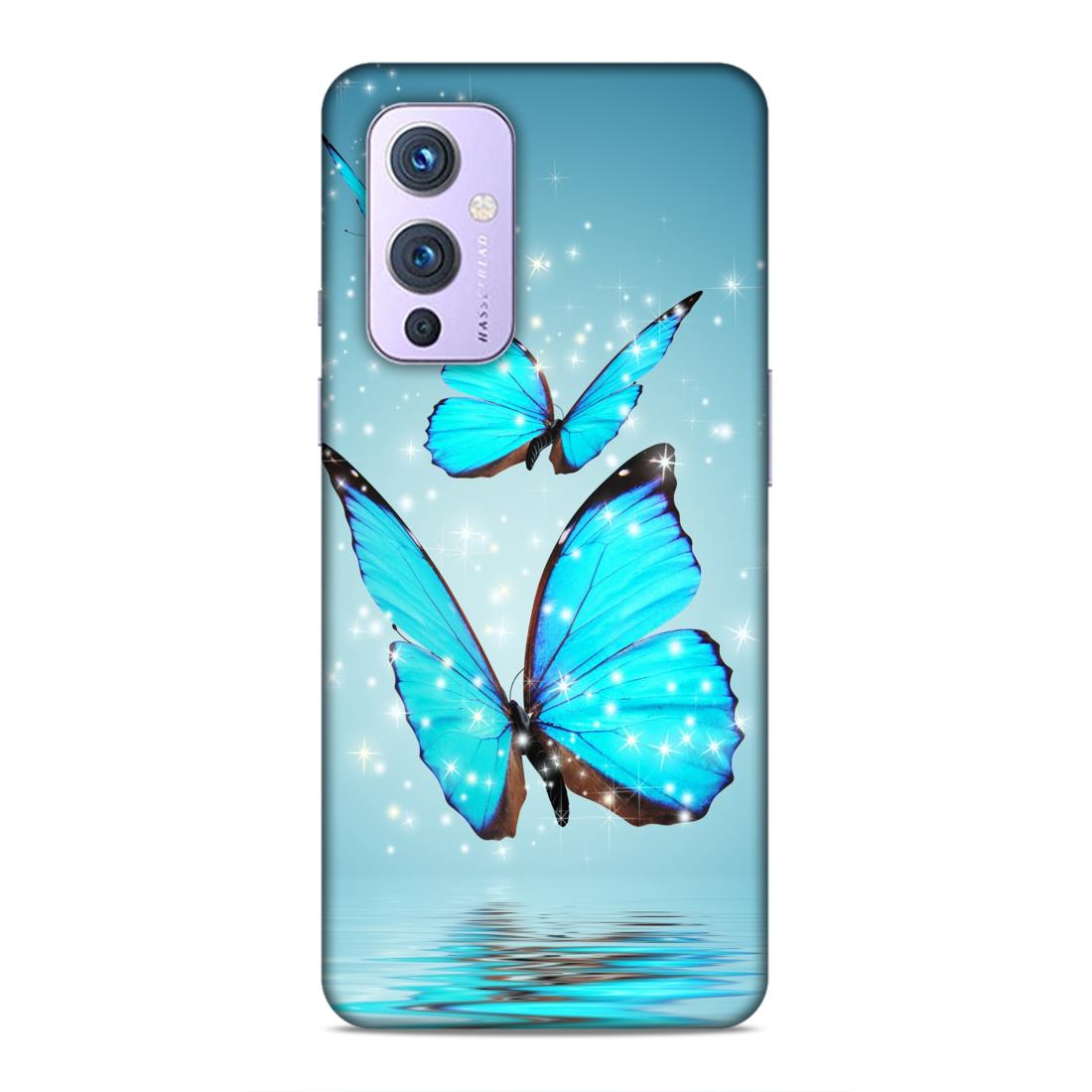 Blue Butterfly Hard Back Case For OnePlus 9