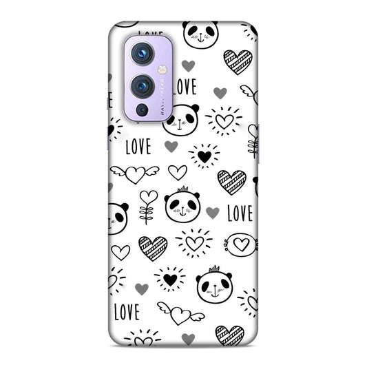 Heart Love and Panda Hard Back Case For OnePlus 9
