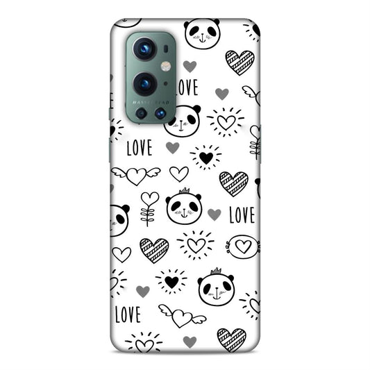 Heart Love and Panda Hard Back Case For OnePlus 9 Pro