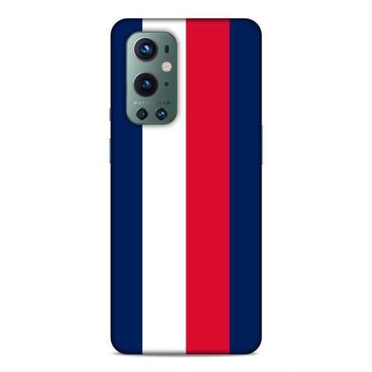 Blue White Red Pattern Hard Back Case For OnePlus 9 Pro