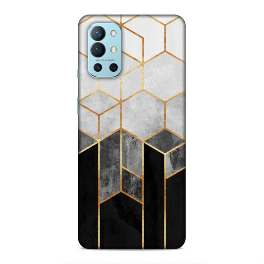 Hexagonal White Black Pattern Hard Back Case For OnePlus 8T / 9R