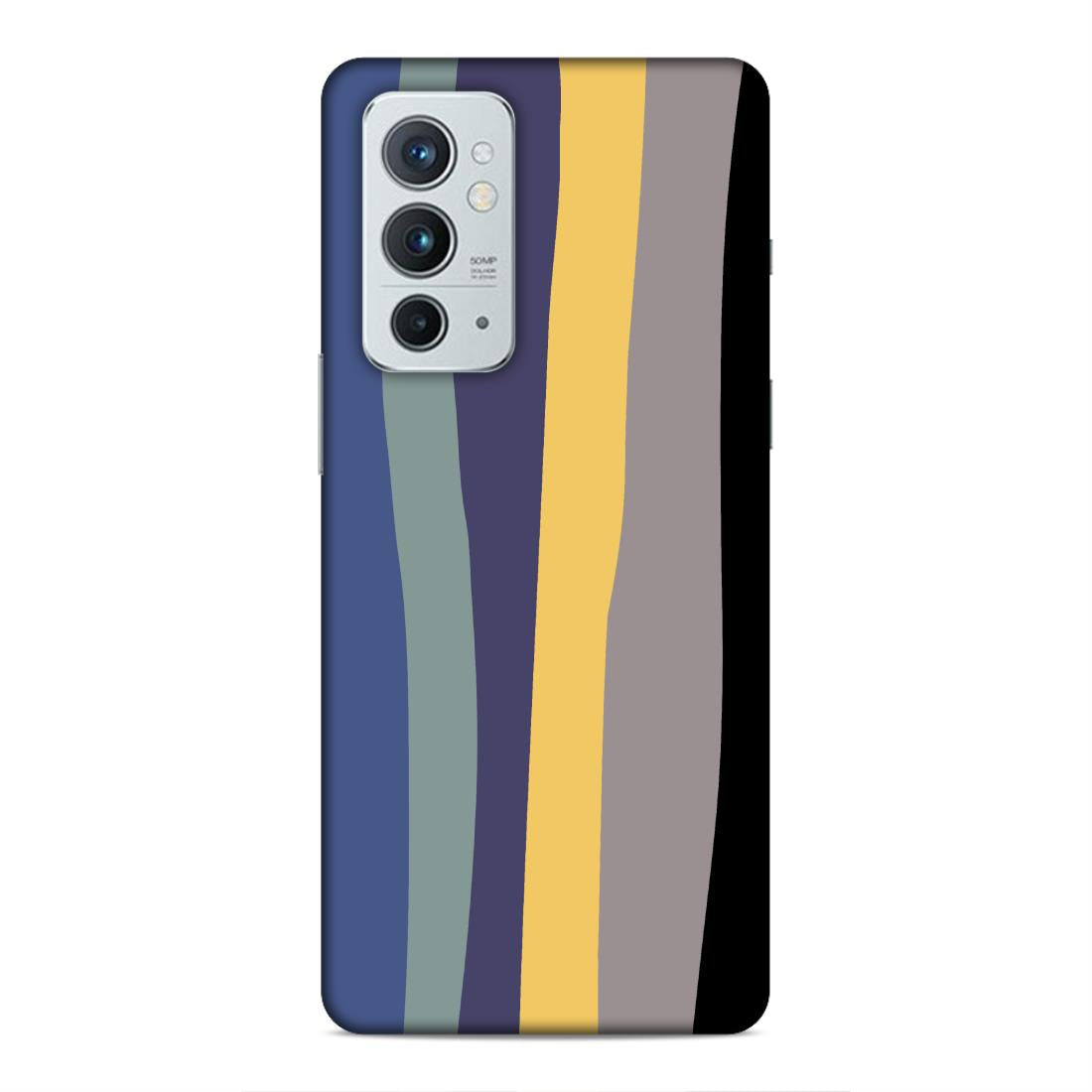 Black Blue Rainbow Hard Back Case For OnePlus 9 RT 5G