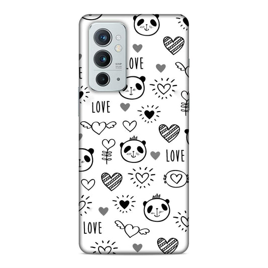 Heart Love and Panda Hard Back Case For OnePlus 9 RT 5G