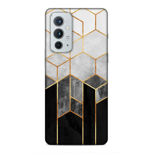 Hexagonal White Black Pattern Hard Back Case For OnePlus 9 RT 5G