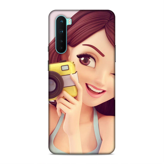 Selfi Click Girl Hard Back Case For OnePlus Nord