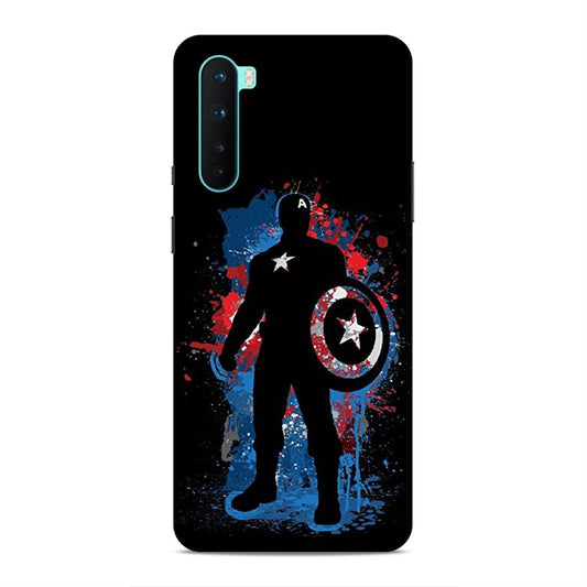 Black Captain America Hard Back Case For OnePlus Nord