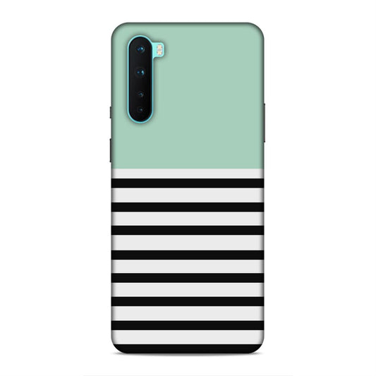 Black White and Sky Lines Hard Back Case For OnePlus Nord