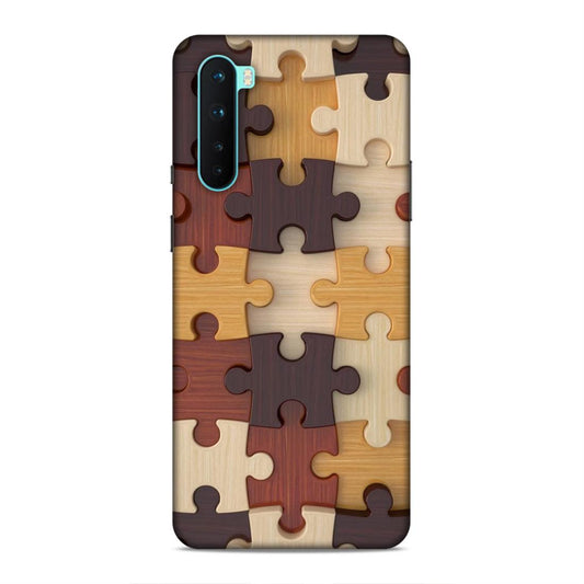 Multi Color Block Puzzle Hard Back Case For OnePlus Nord