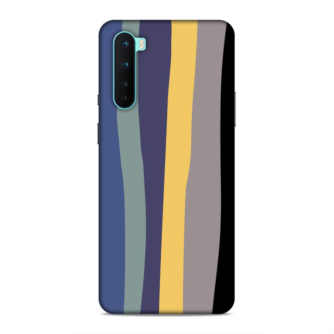 Black Blue Rainbow Hard Back Case For OnePlus Nord