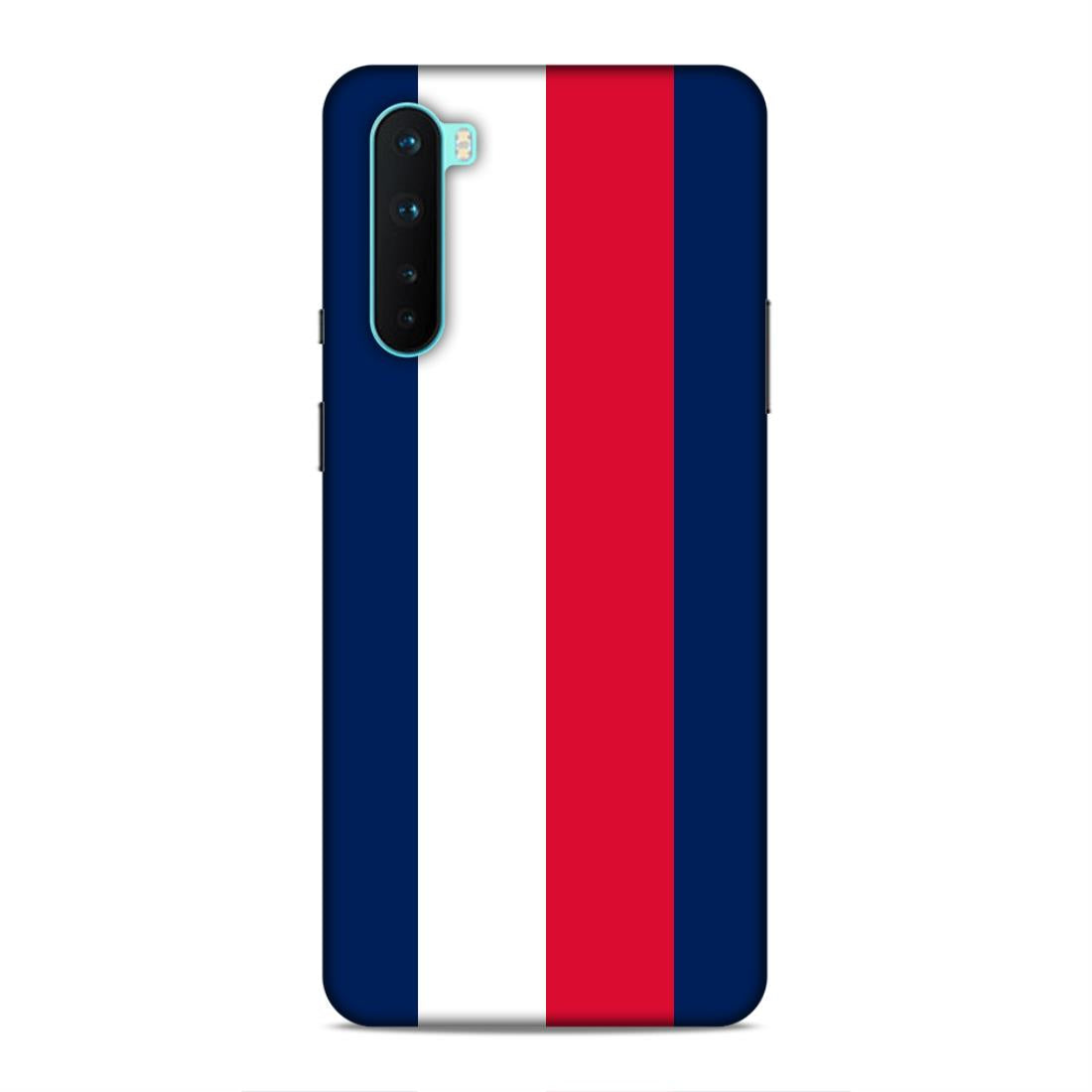 Blue White Red Pattern Hard Back Case For OnePlus Nord