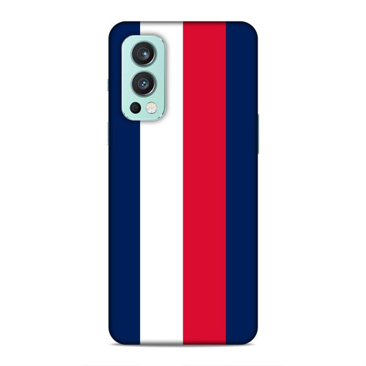 Blue White Red Pattern Hard Back Case For OnePlus Nord 2 5G