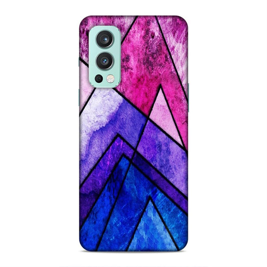 Blue Pink Pattern Hard Back Case For OnePlus Nord 2 5G