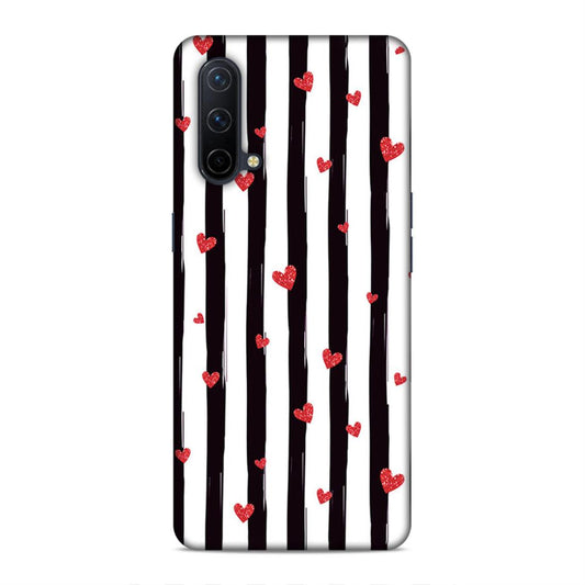 Little Hearts with Strips Hard Back Case For OnePlus Nord CE 5G