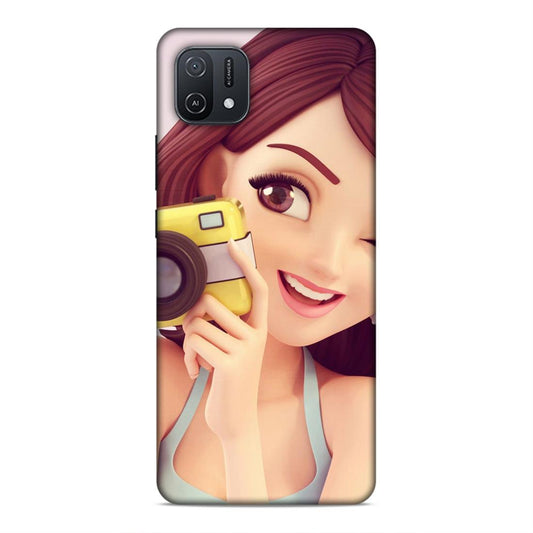 Selfi Click Girl Hard Back Case For Oppo A16e / A16k