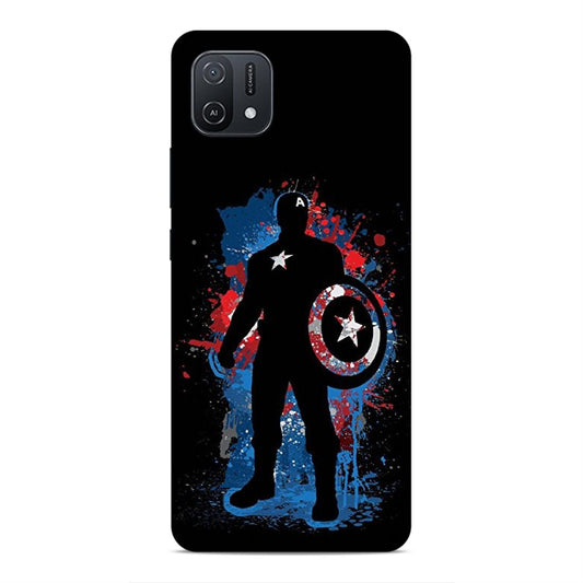 Black Captain America Hard Back Case For Oppo A16e / A16k