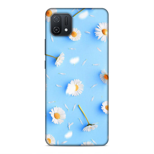 Floral In Sky Blue Hard Back Case For Oppo A16e / A16k