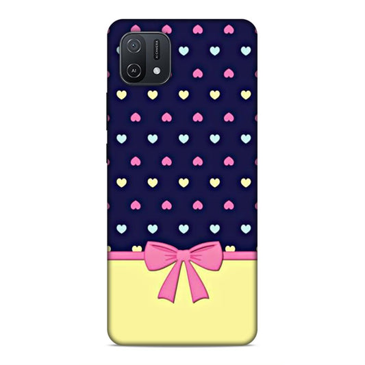 Heart Pattern with Bow Hard Back Case For Oppo A16e / A16k