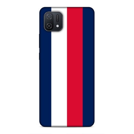Blue White Red Pattern Hard Back Case For Oppo A16e / A16k