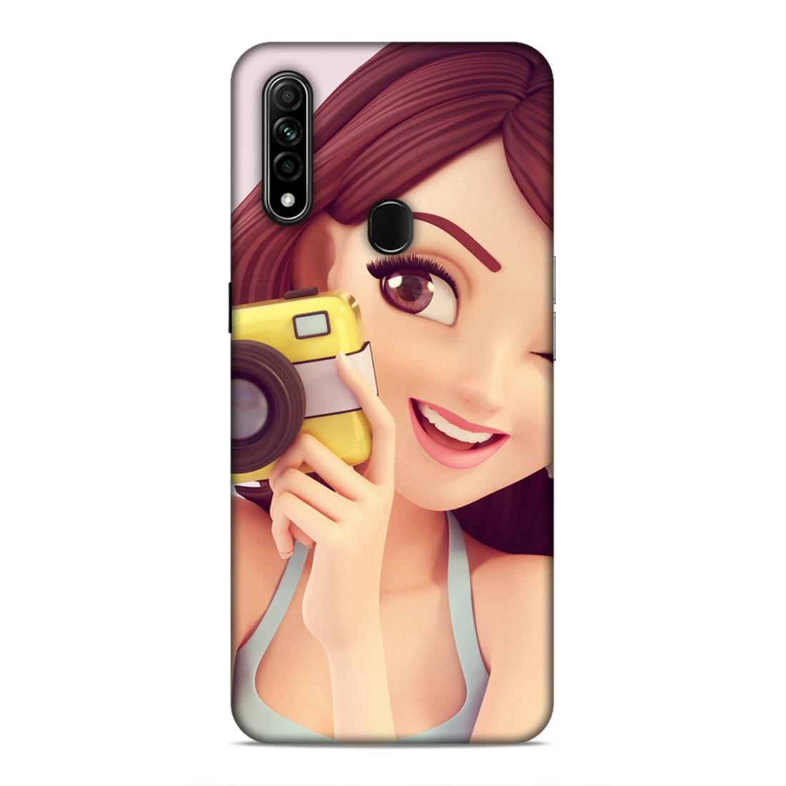 Selfi Click Girl Hard Back Case For Oppo A31 2020