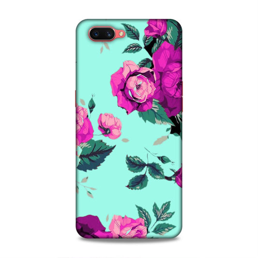 Pink Floral Hard Back Case For Oppo A3s / Realme C1