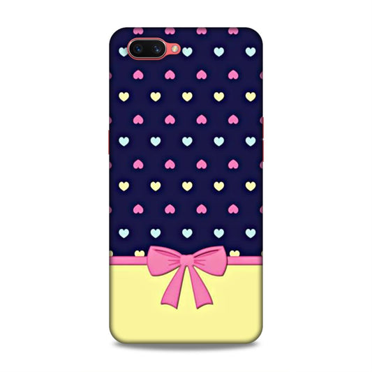 Heart Pattern with Bow Hard Back Case For Oppo A3s / Realme C1