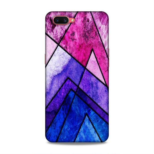 Blue Pink Pattern Hard Back Case For Oppo A3s / Realme C1