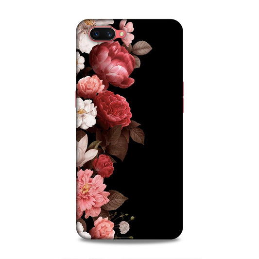 Floral in Black Hard Back Case For Oppo A3s / Realme C1