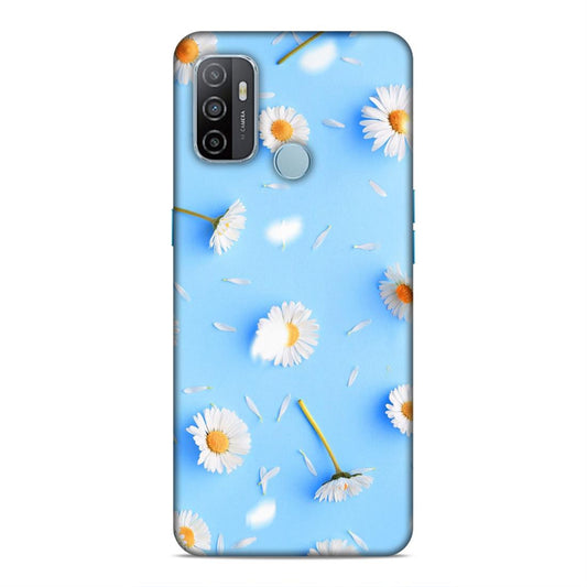 Floral In Sky Blue Hard Back Case For Oppo A33 2020 / A53 2020