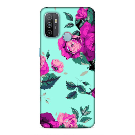 Pink Floral Hard Back Case For Oppo A33 2020 / A53 2020