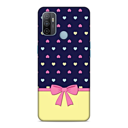 Heart Pattern with Bow Hard Back Case For Oppo A33 2020 / A53 2020