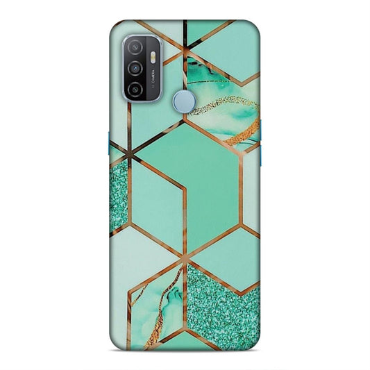 Hexagonal Marble Pattern Hard Back Case For Oppo A33 2020 / A53 2020