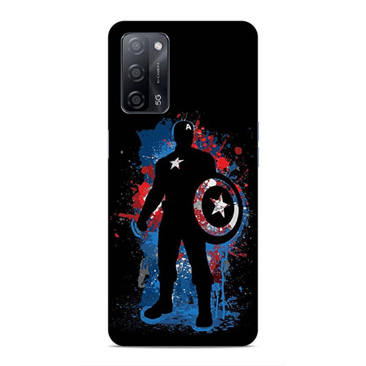 Black Captain America Hard Back Case For Oppo A53s 5G / A55 5G / A16