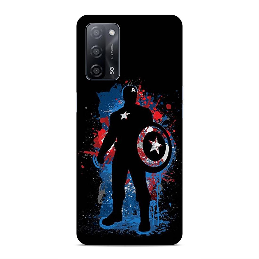 Black Captain America Hard Back Case For Oppo A53s 5G / A55 5G / A16