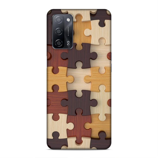 Multi Color Block Puzzle Hard Back Case For Oppo A53s 5G / A55 5G / A16