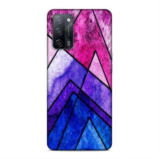 Blue Pink Pattern Hard Back Case For Oppo A53s 5G / A55 5G / A16