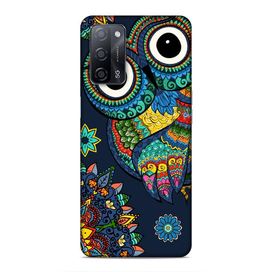 Owl and Mandala Flower Hard Back Case For Oppo A53s 5G / A55 5G / A16