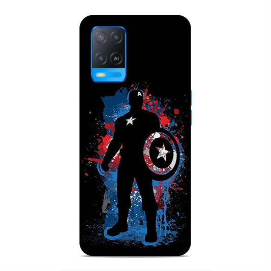 Black Captain America Hard Back Case For Oppo A54 4G
