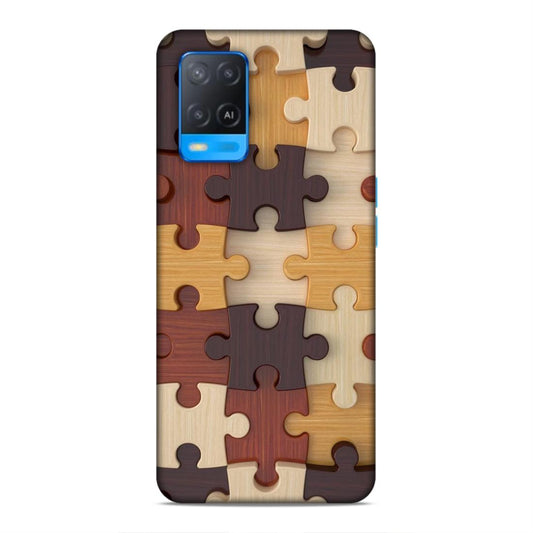 Multi Color Block Puzzle Hard Back Case For Oppo A54 4G